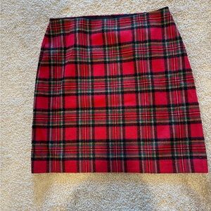 Talbots Red Plaid Pencil Skirt